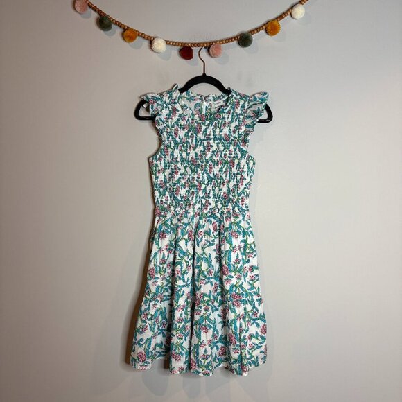 J. Crew Flutter-Sleeve Mini Dress White Frosted Aqua - Picture 2 of 6